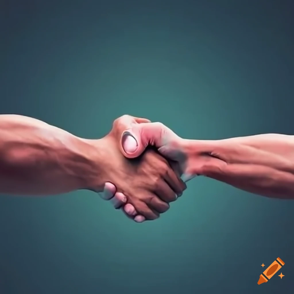 epic handshake of two strong arms