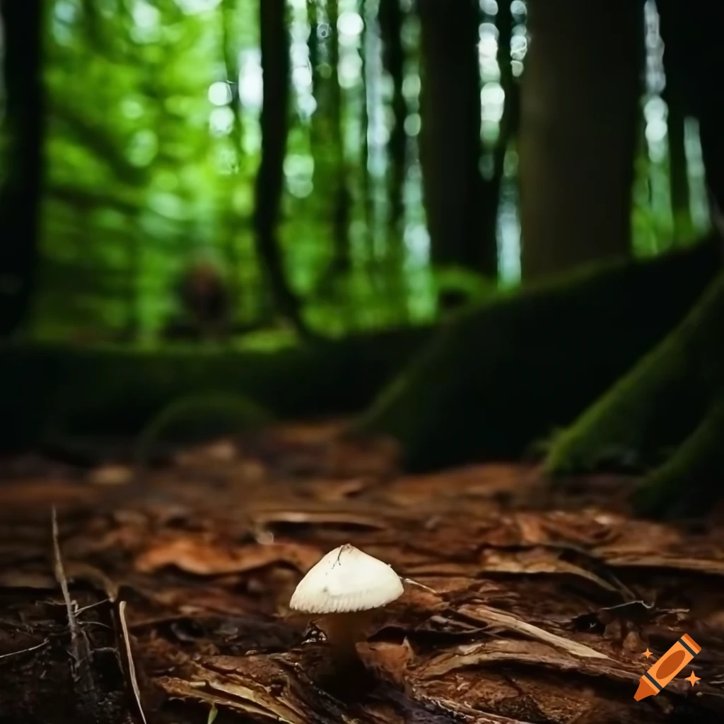 photo of a mushroom in a forest