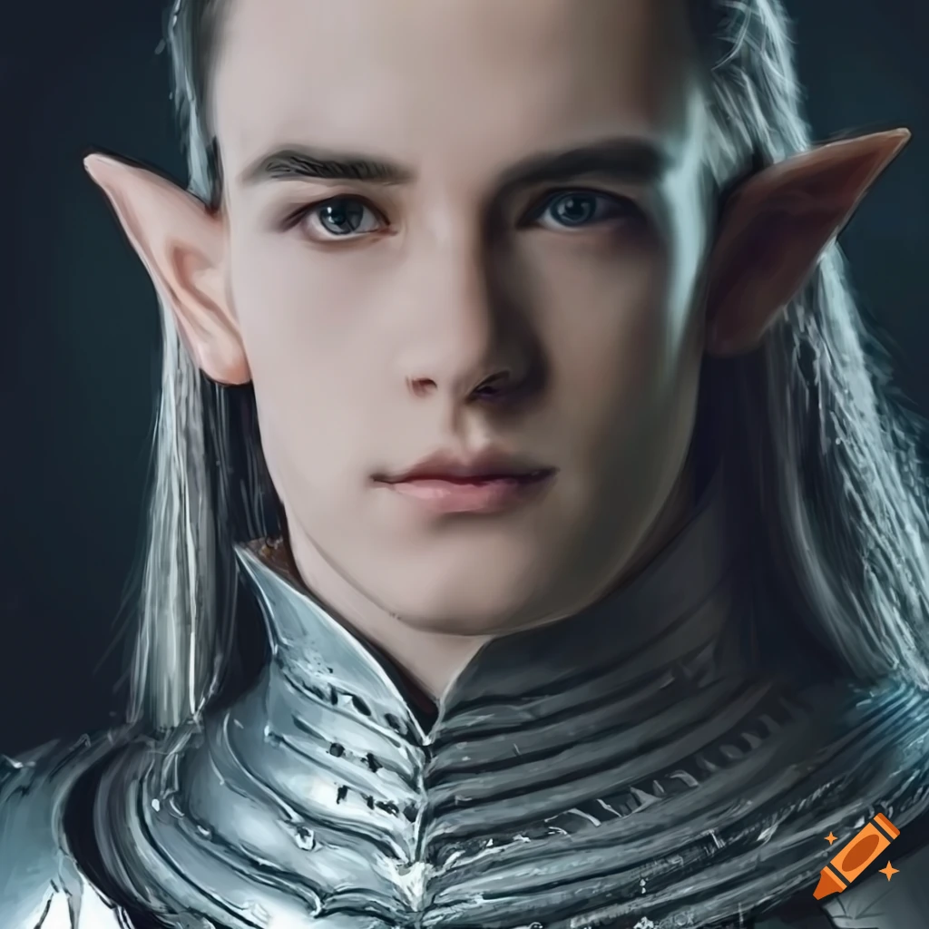 model sheet of a male Elf warrior