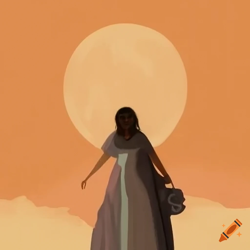 image of a female pilgrim on a journey