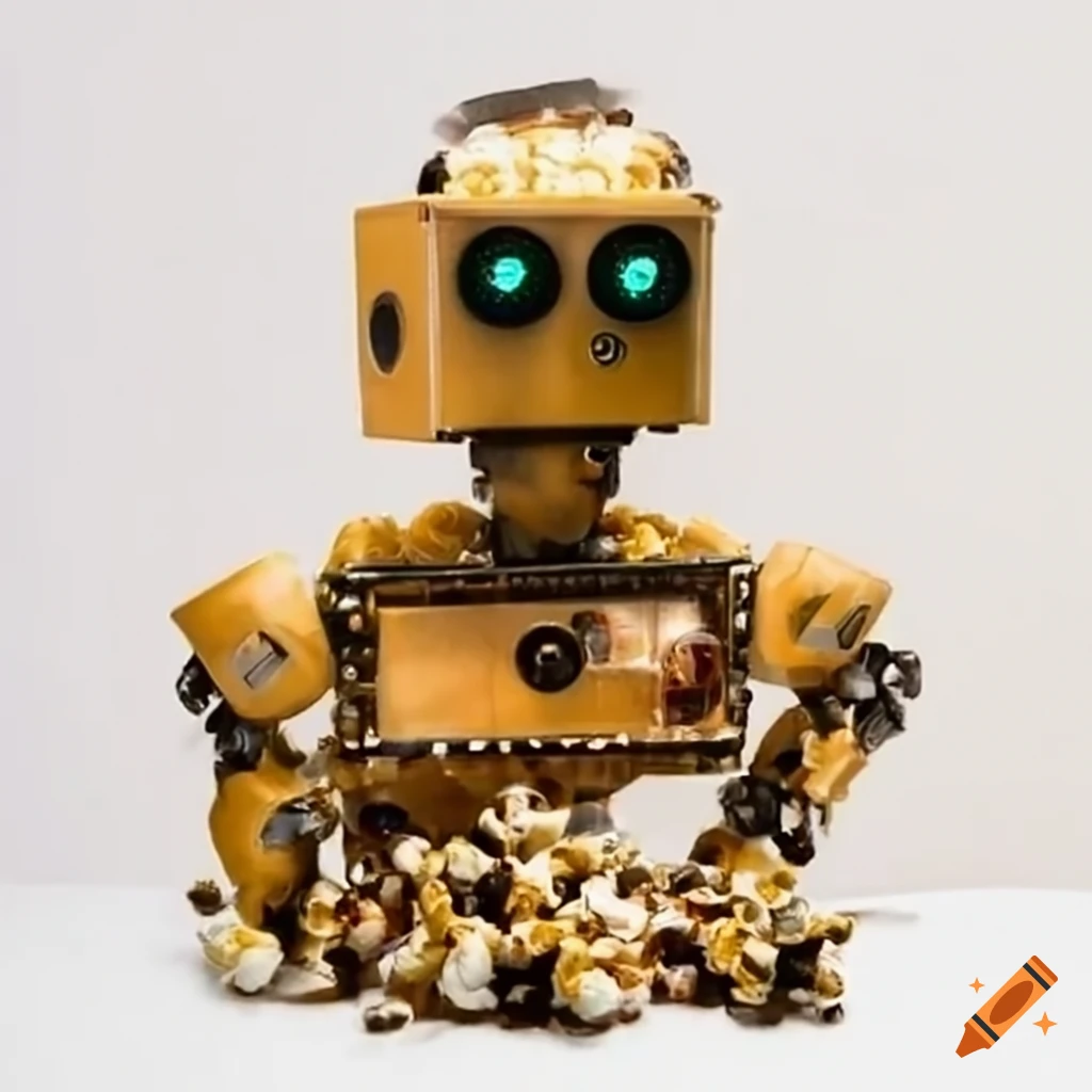 cyborg made from popcorn