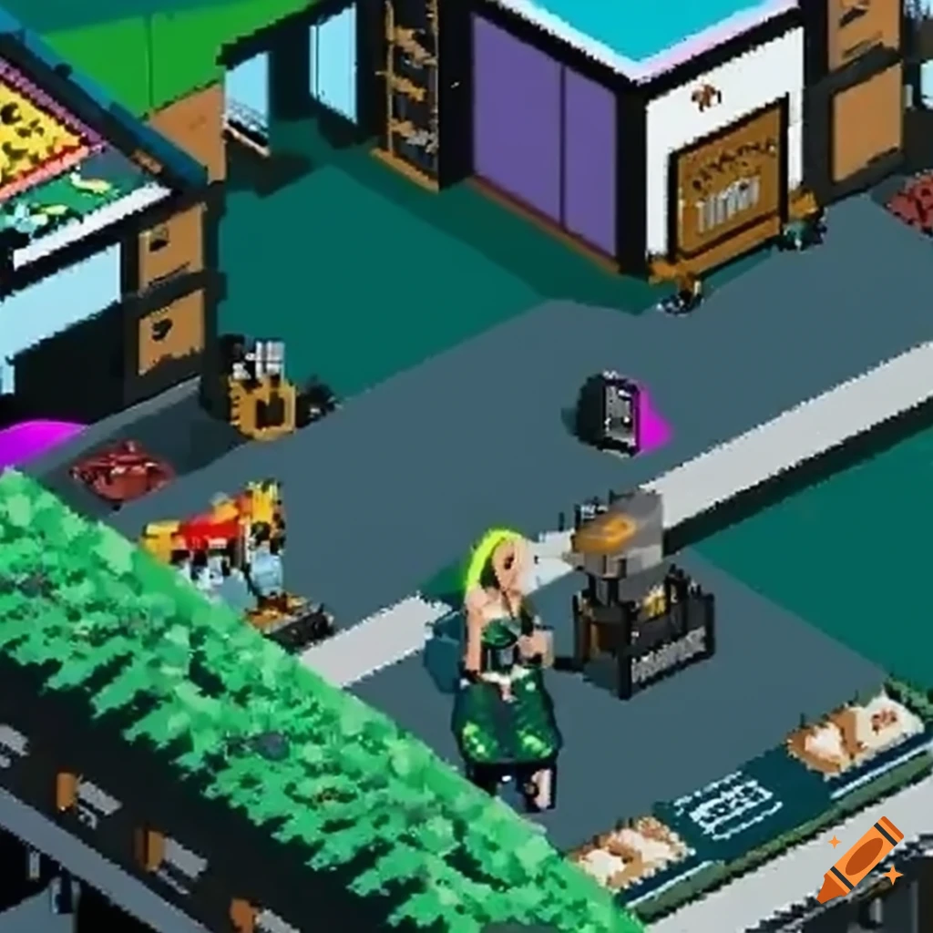 Avril Lavigne in an isometric video game