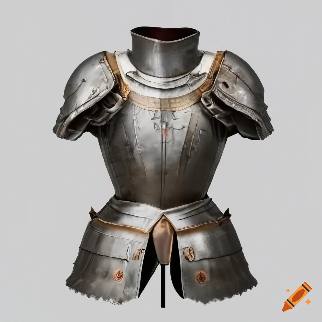 empty suit of armor on a white background