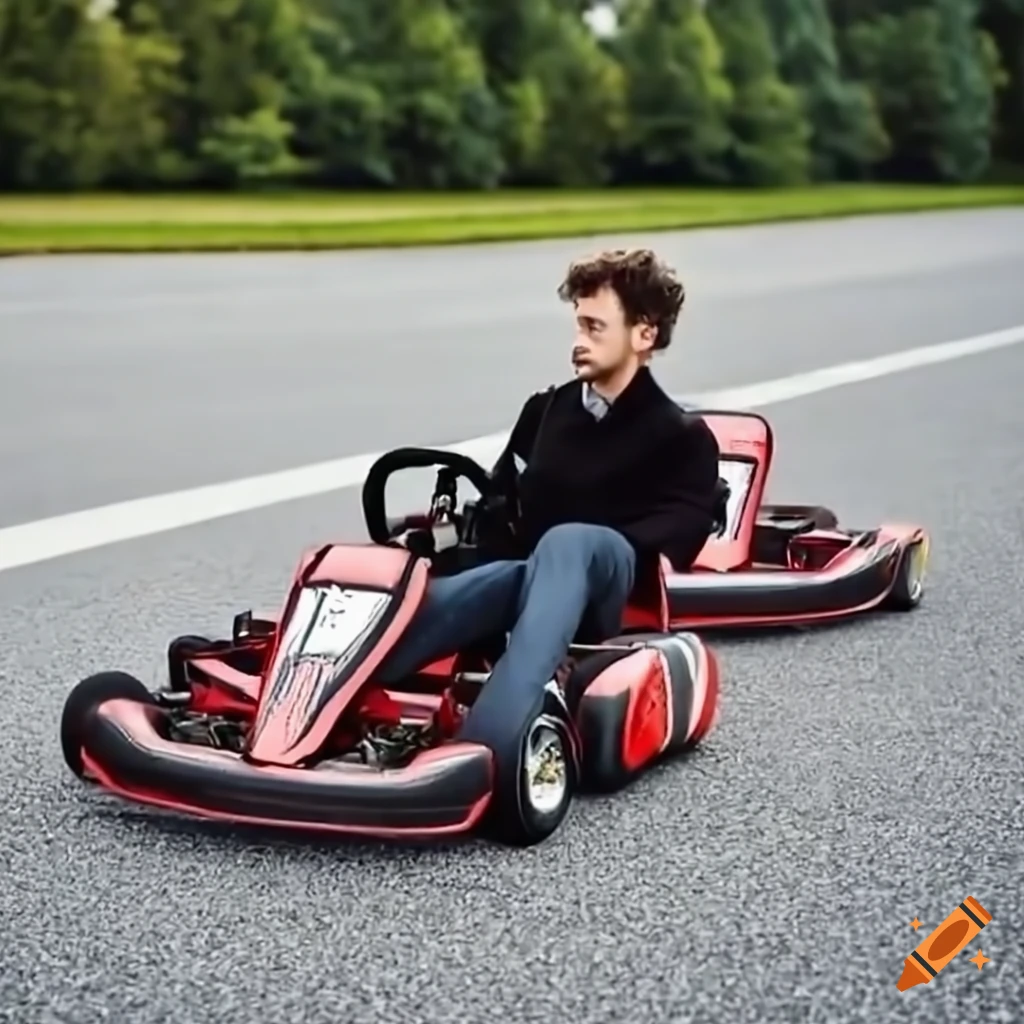man drifting in a go kart