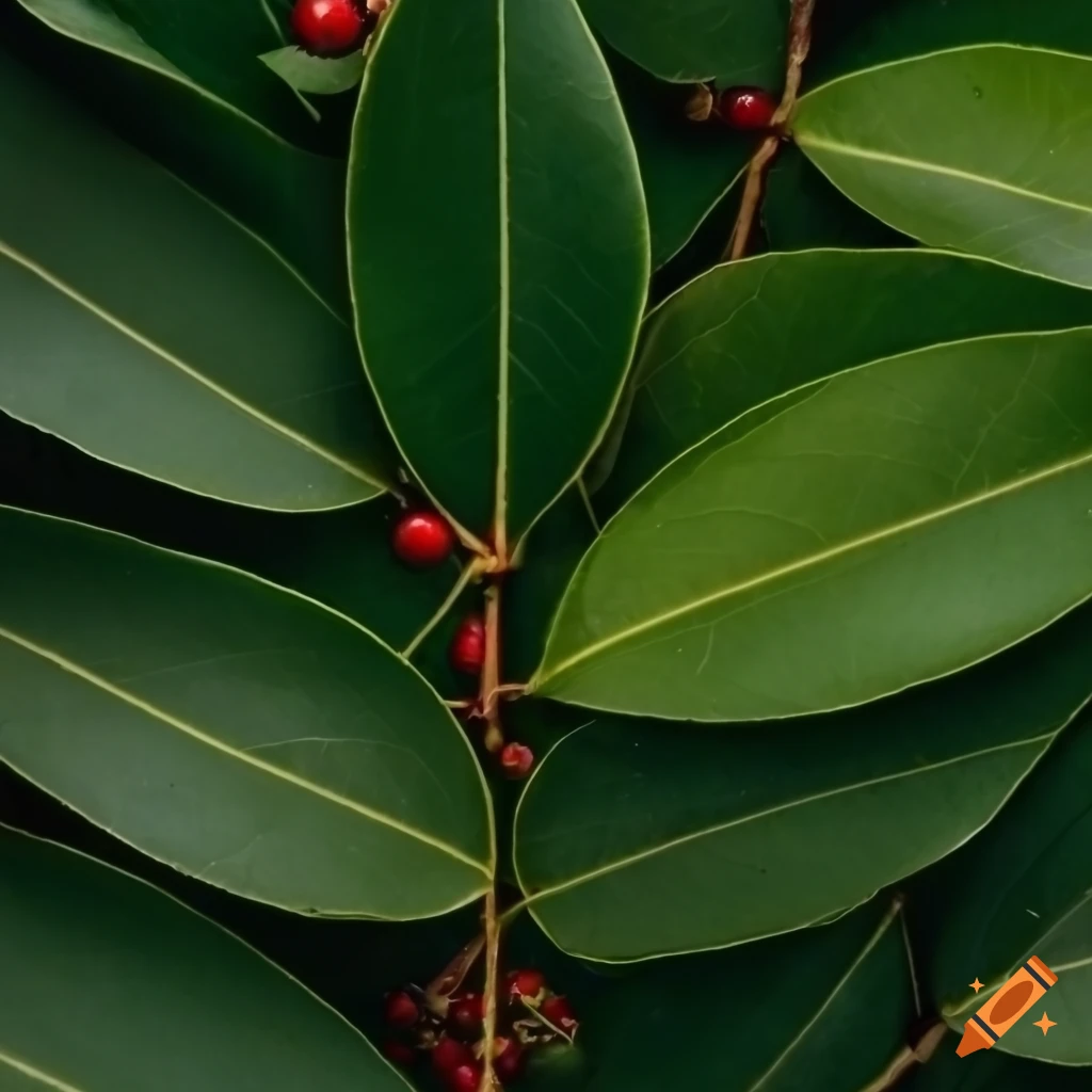 white paper sheet with laurel leaves and berries