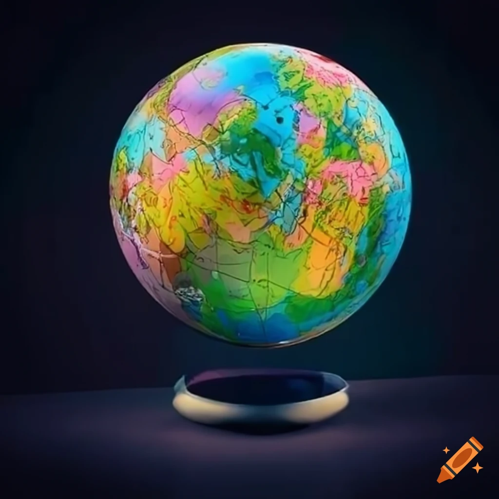 colorful flowers surrounding a globe