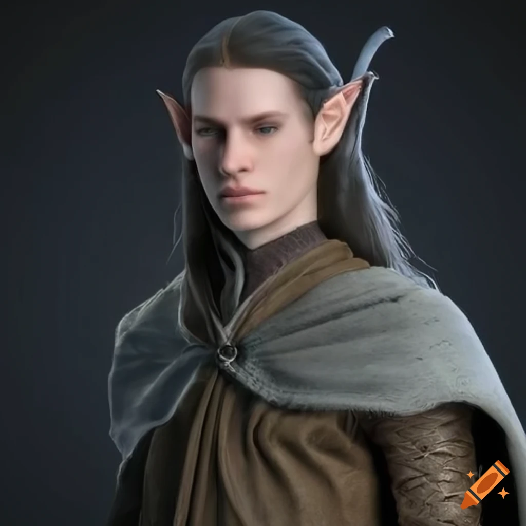 Cosplay of a male tolkien elf in winter outfit