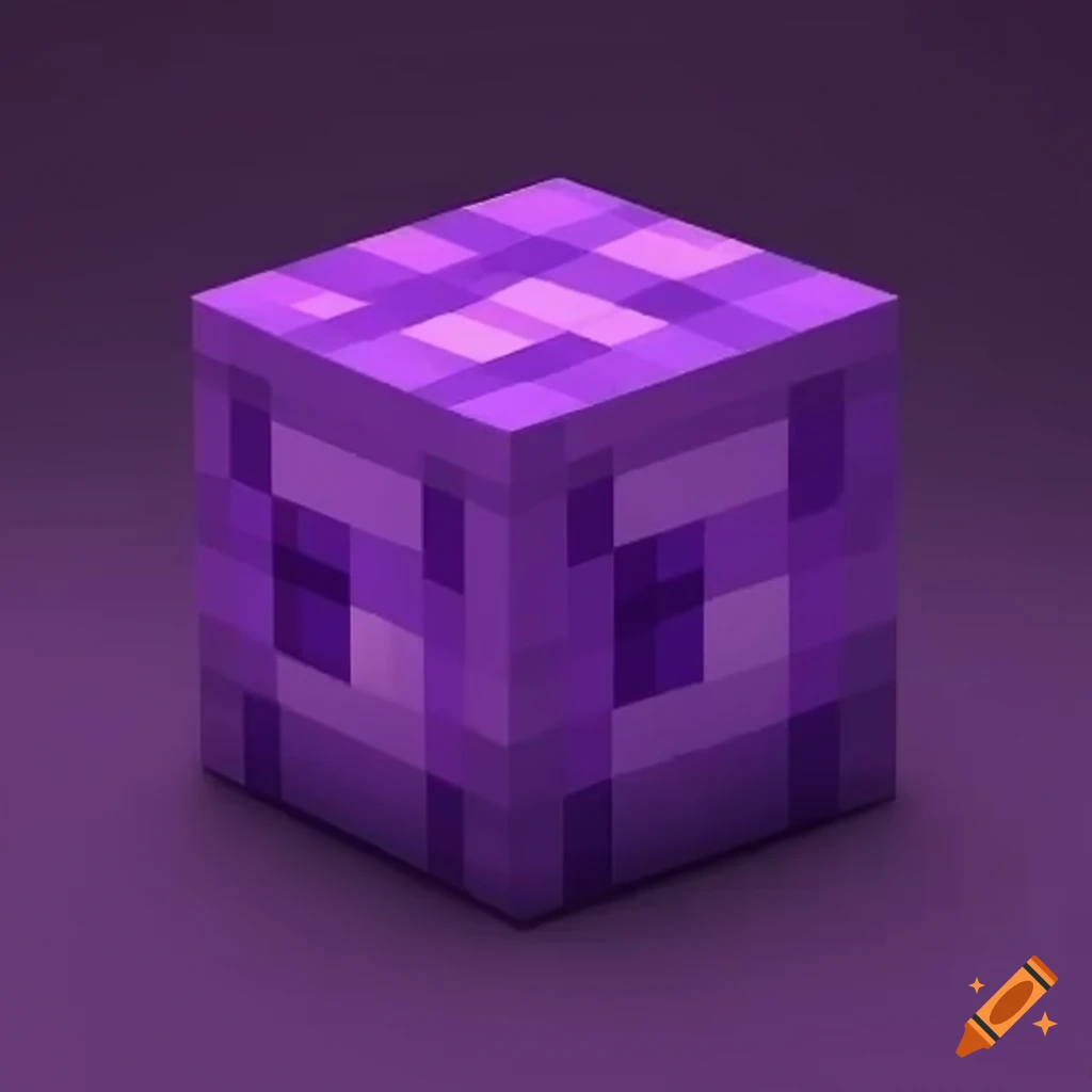 purple cube in Minecraft game