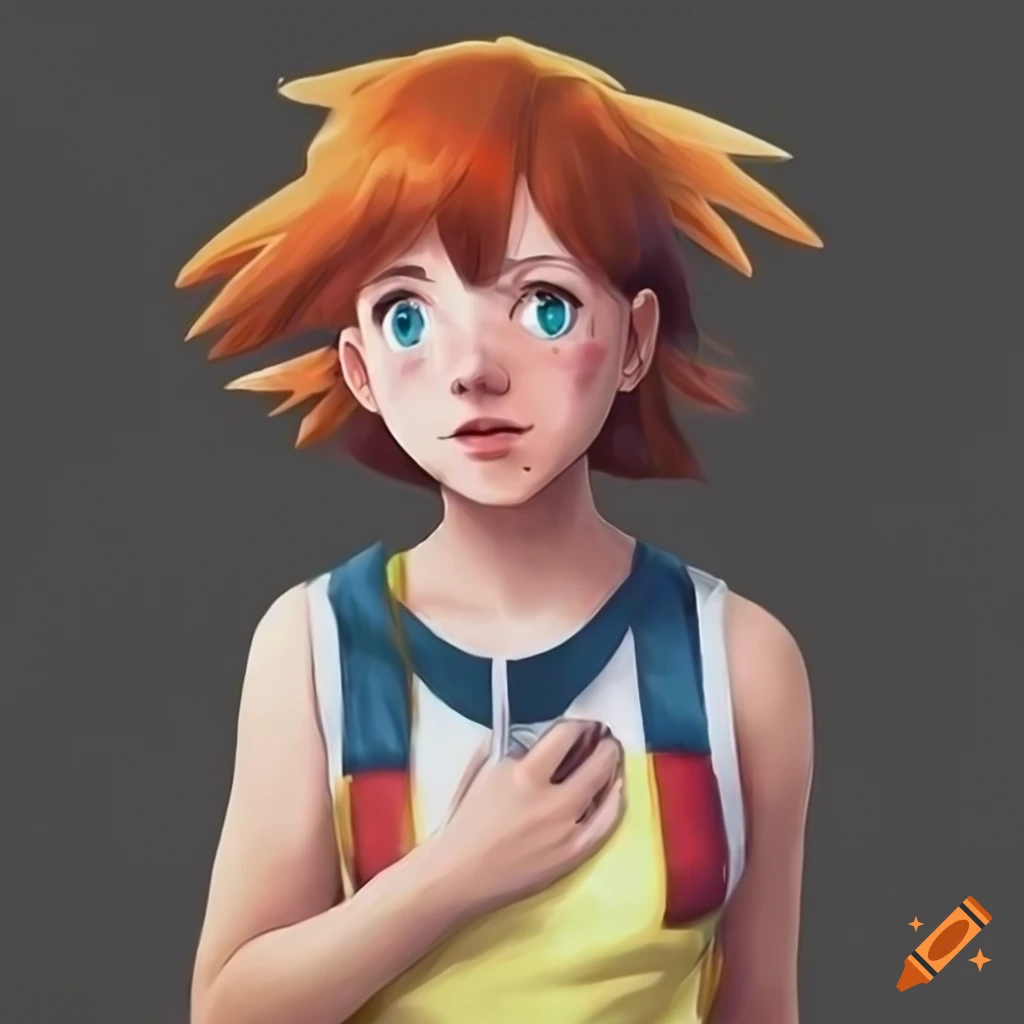 Realistic depiction of misty from pokemon on Craiyon