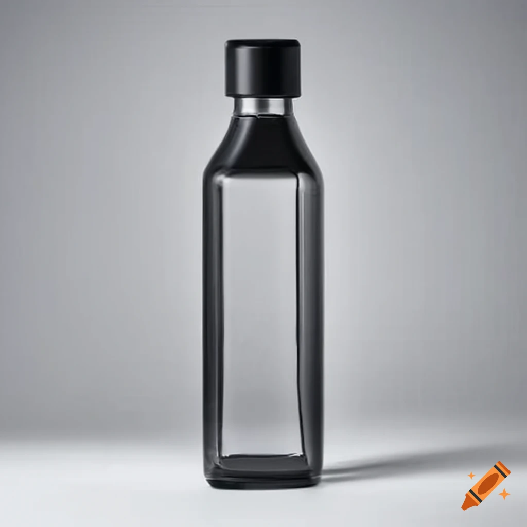 sleek square glass water bottle, 750ml capacity