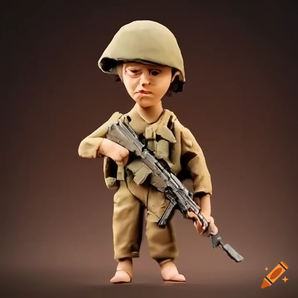 Israeli soldier made from modeling clay