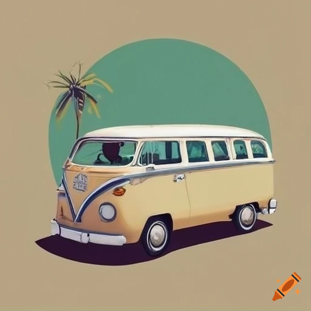 cream-colored vintage Brazilian kombi van
