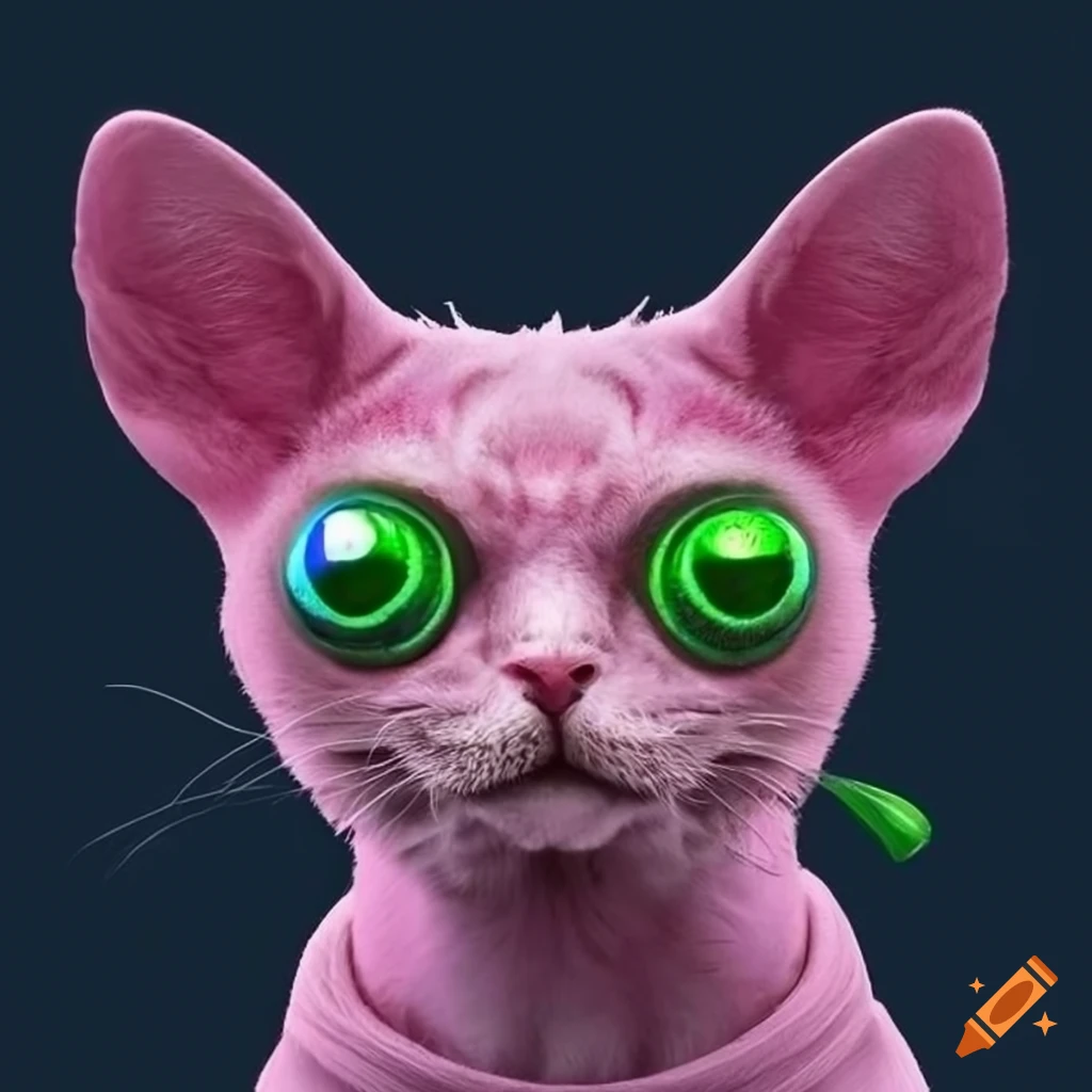illustration of an alien cat with a flower-shaped head