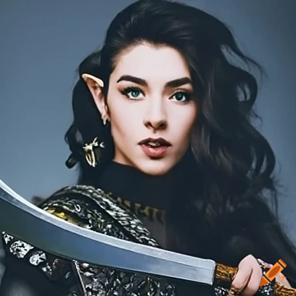 Marina Diamandis as an Elf warrior with a sword