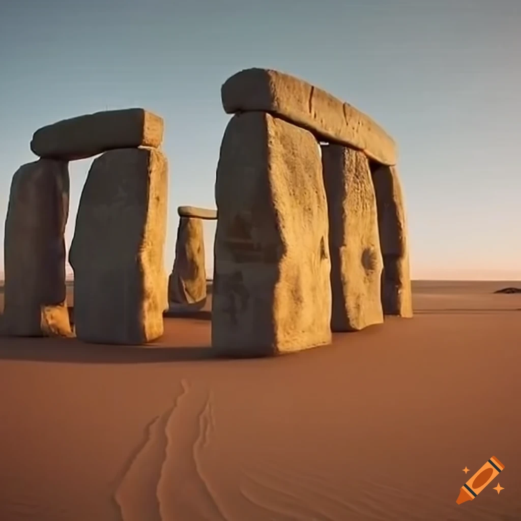 Stonehenge on a desert landscape