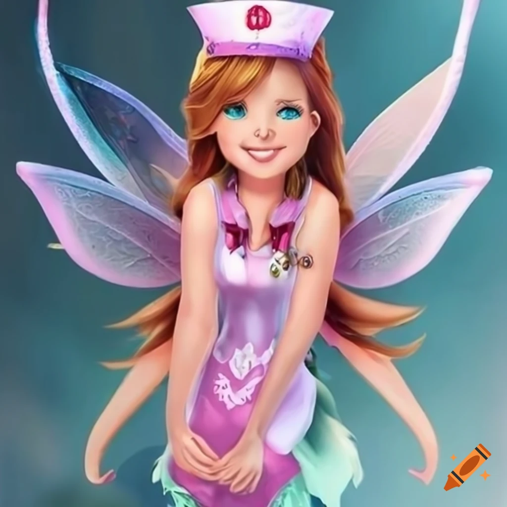 cute nurse fairy illustration