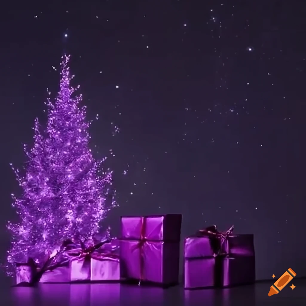purple-gifts-in-front-of-christmas-tree-with-a-reindeer-on-craiyon
