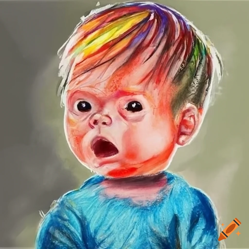 crayon drawing of a baby named Jack