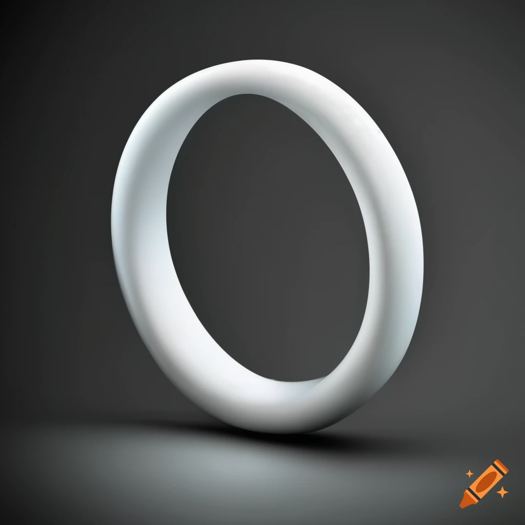 White ring on black background