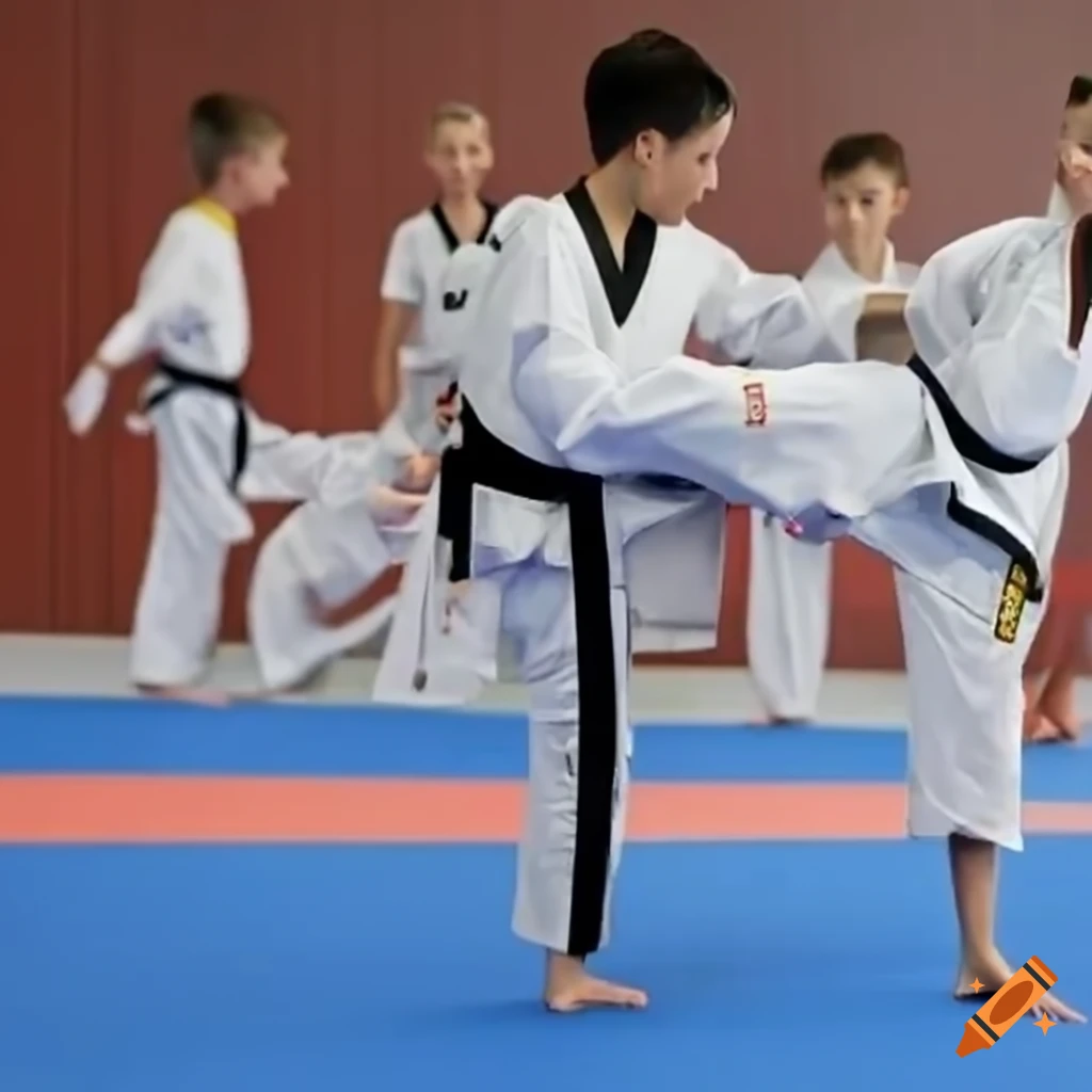 Powerful taekwondo kick