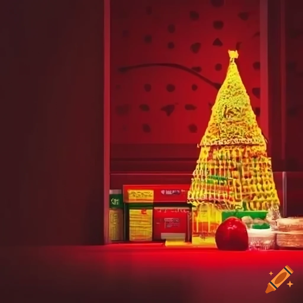 Christmas inspired supermarket banner in red and yellow