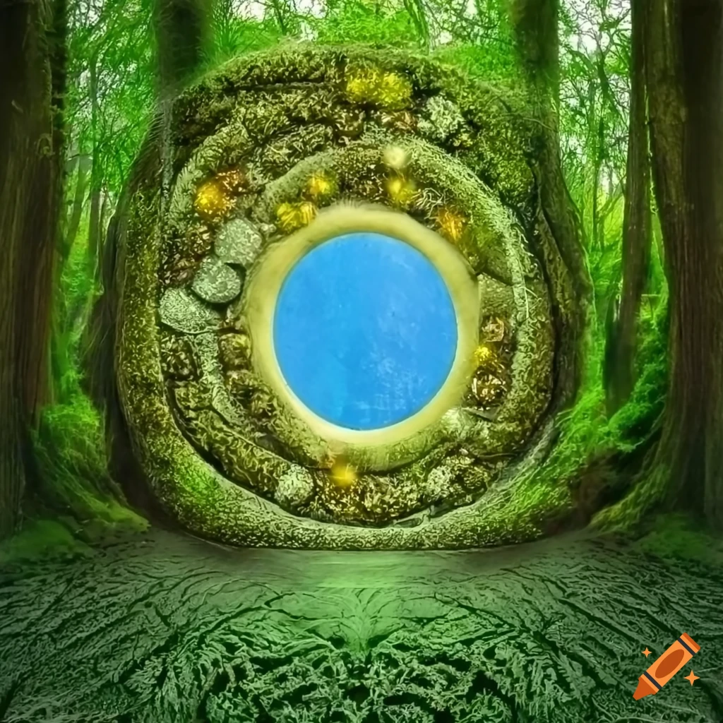 Image of a magical fairy ring portal in a forest on Craiyon