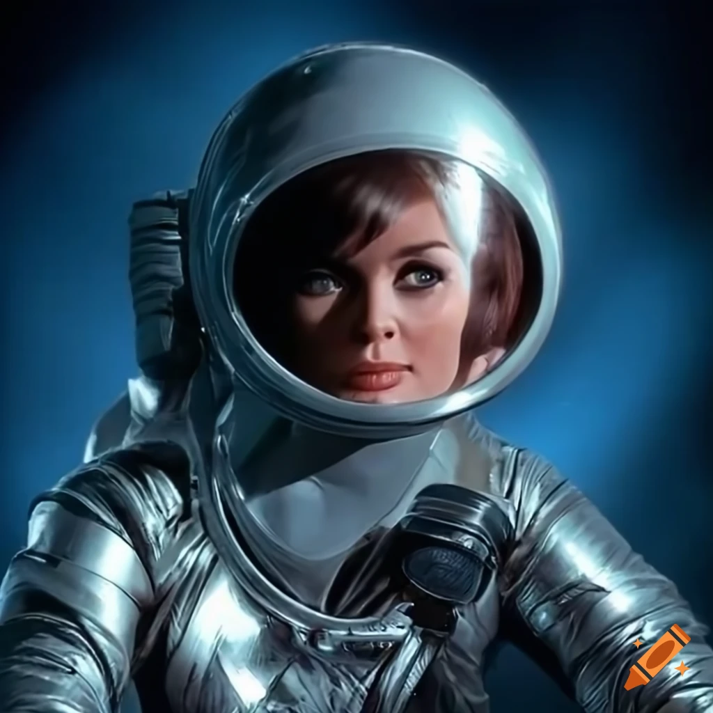 Cinematic scene of a woman in zerogravity on Craiyon