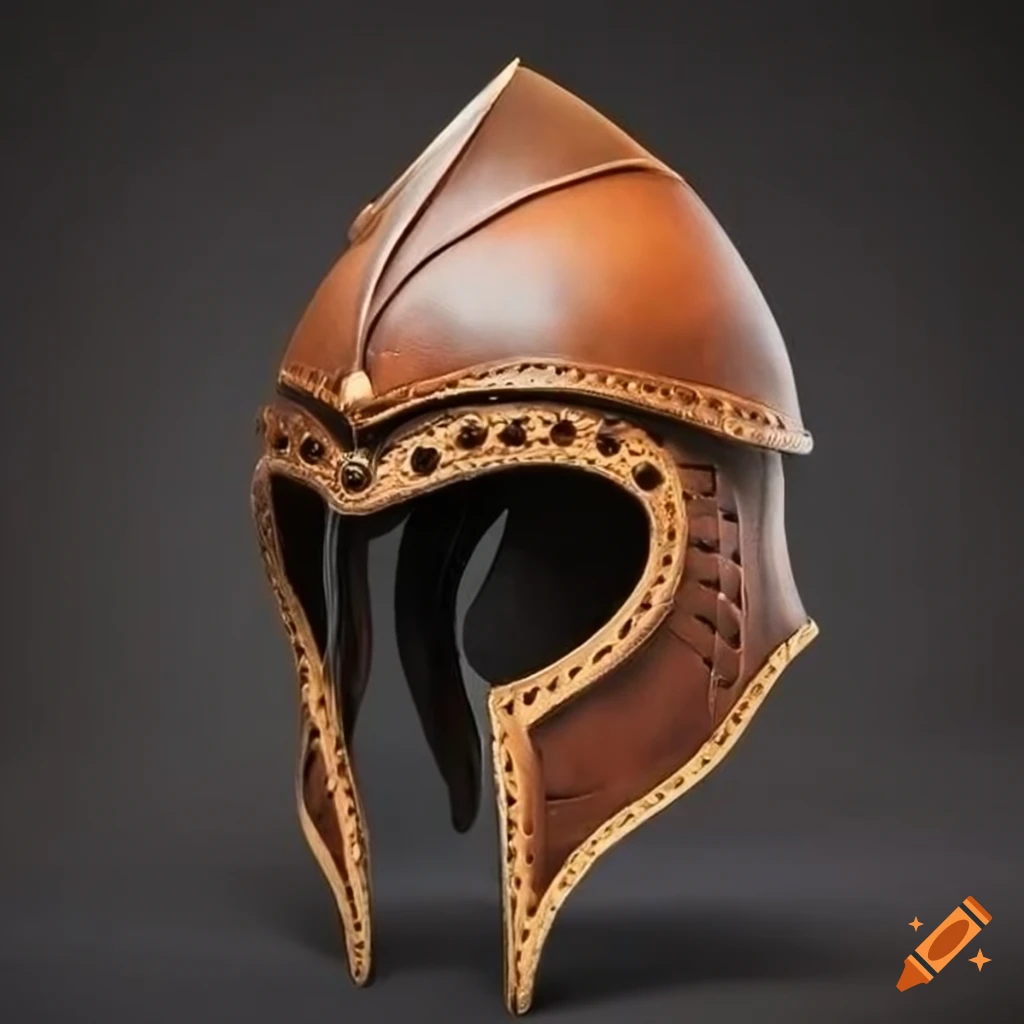 unique symmetrical leather helmet
