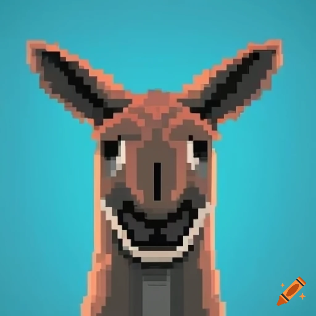 pixel art of a kangaroo