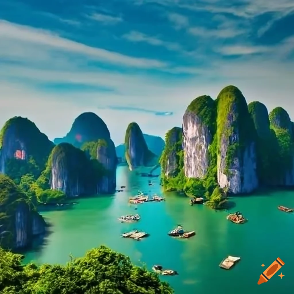 view of Bay Thi Mountain in Halong Bay