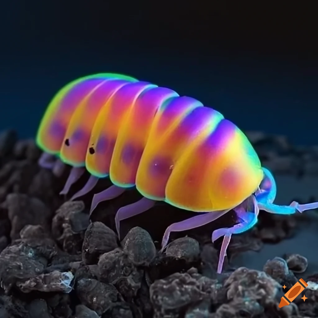 colourful isopod with antennas