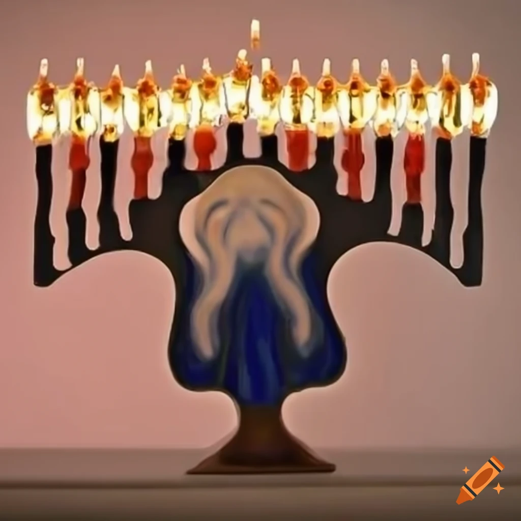 unique menorah inspired by Munch's 'The Scream'