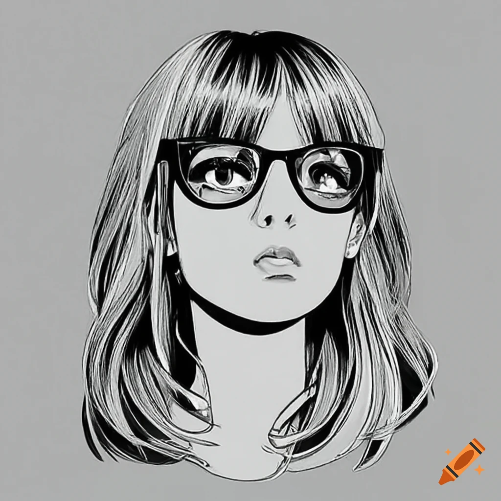 blonde girl with glasses and bangs hairstyle