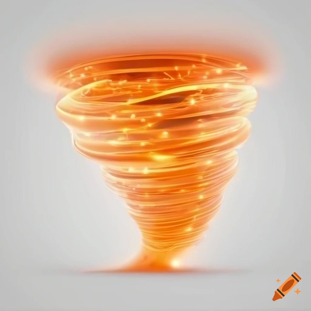 3D rendering of a powerful tornado in profile