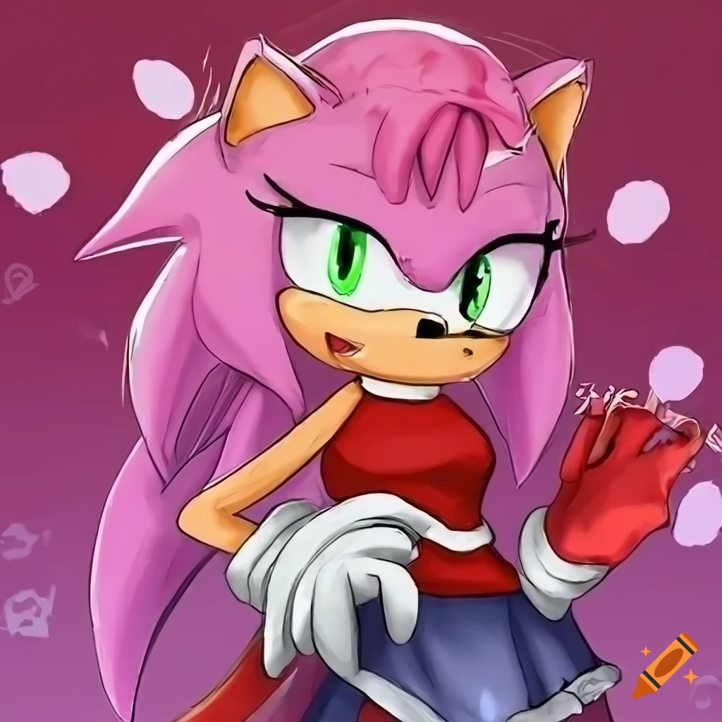 fanart of Amy Rose from a video game