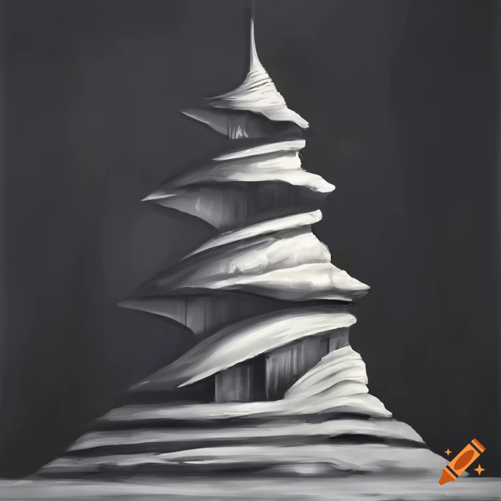 image of a desaturated, reddish stone jedi temple
