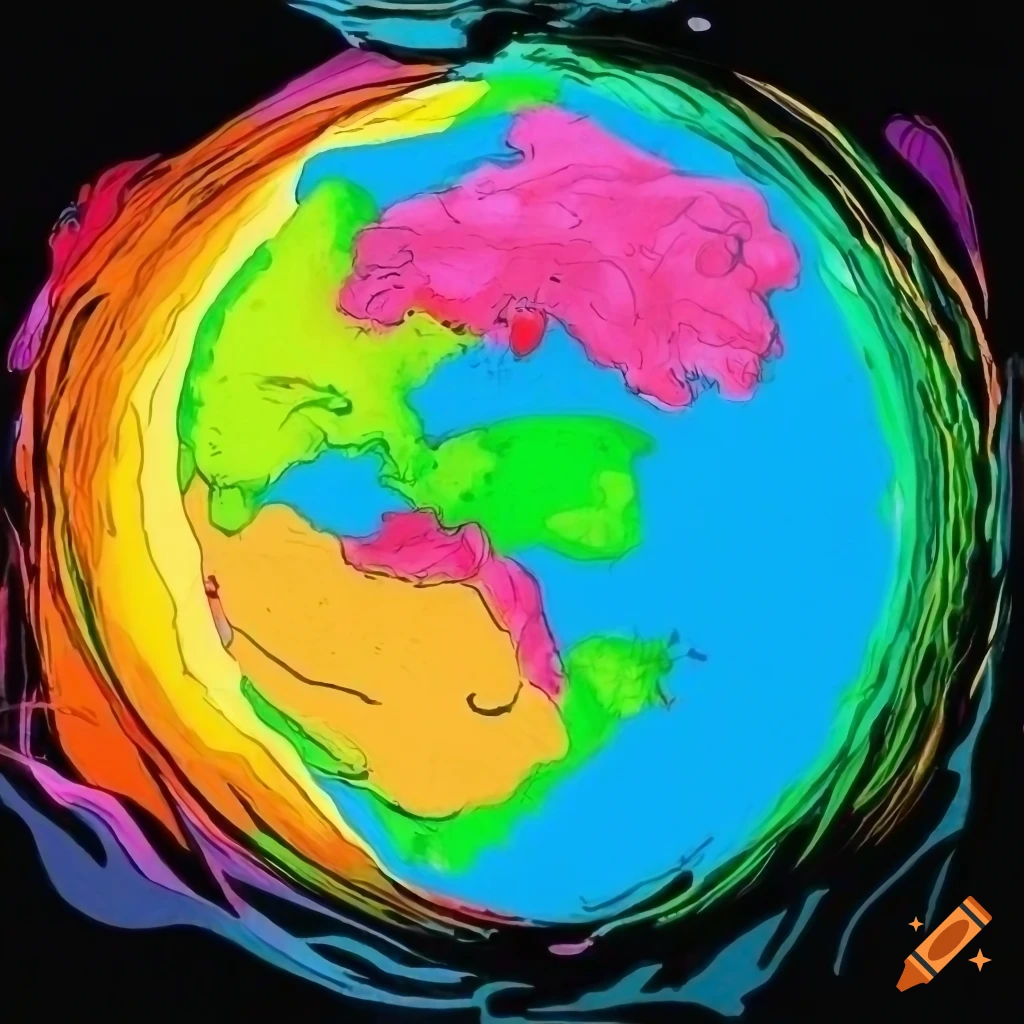 hand-drawn cover art for AP Human Geography