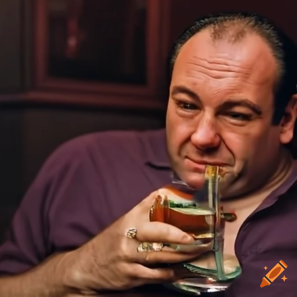 Tony soprano and gex the gecko having a drink