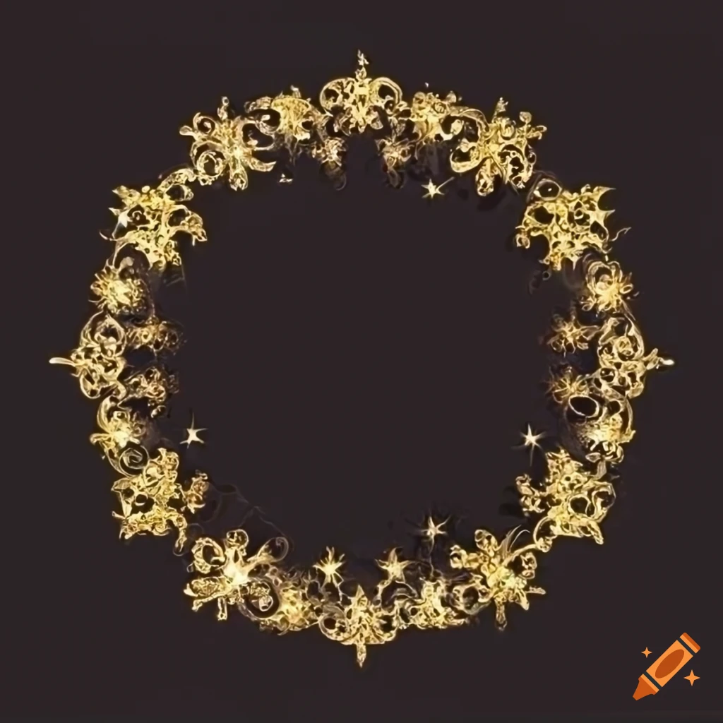 golden sparkle flourish on black background
