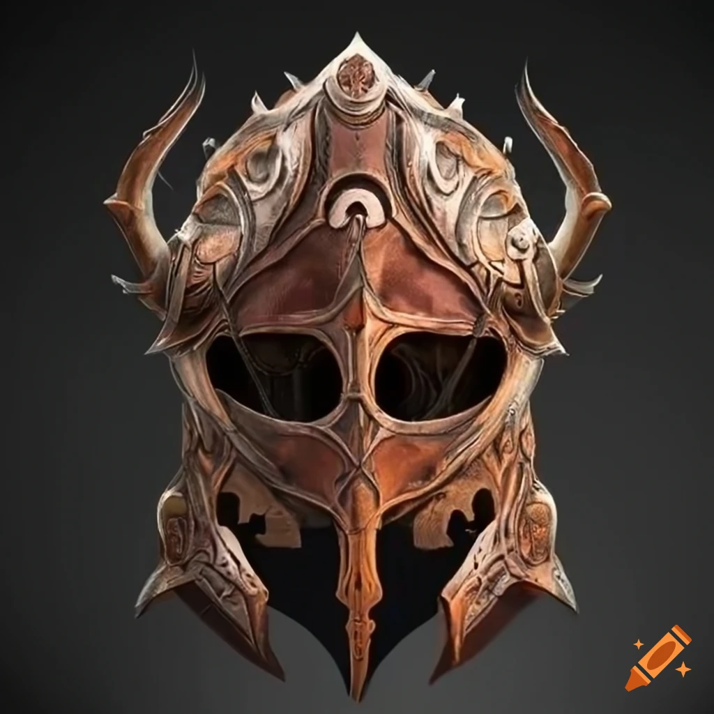 symmetrical fantasy leather helm