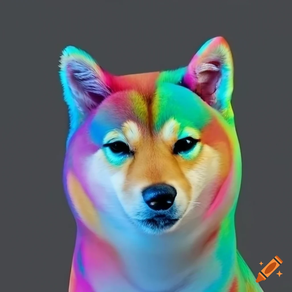 colorful Shiba Inu dog