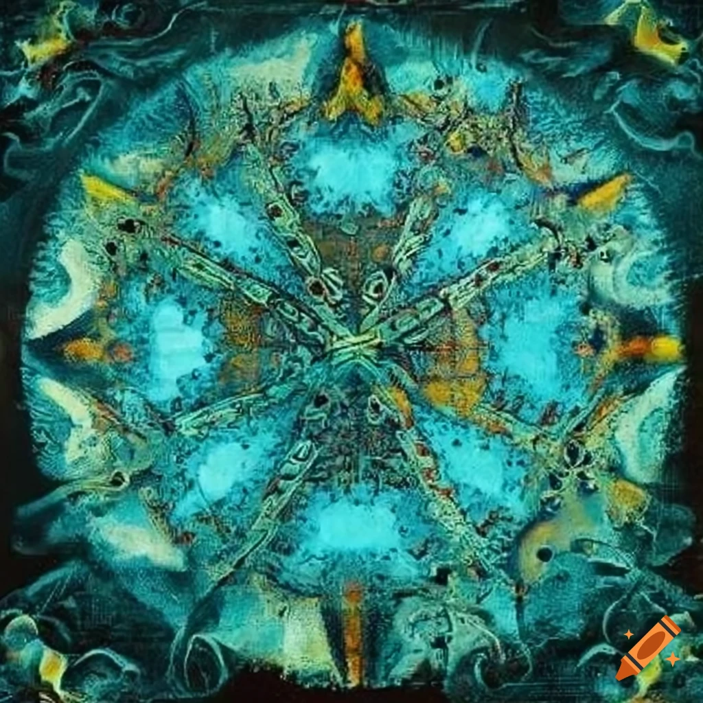 colorful artwork inspired by Hans Haeckel and Paul Klee