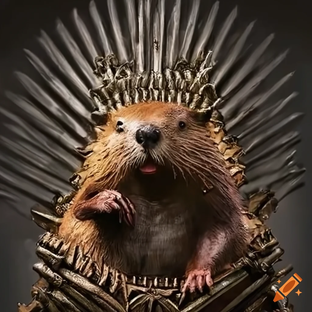 Beaver on the Iron Throne from Game of Thrones