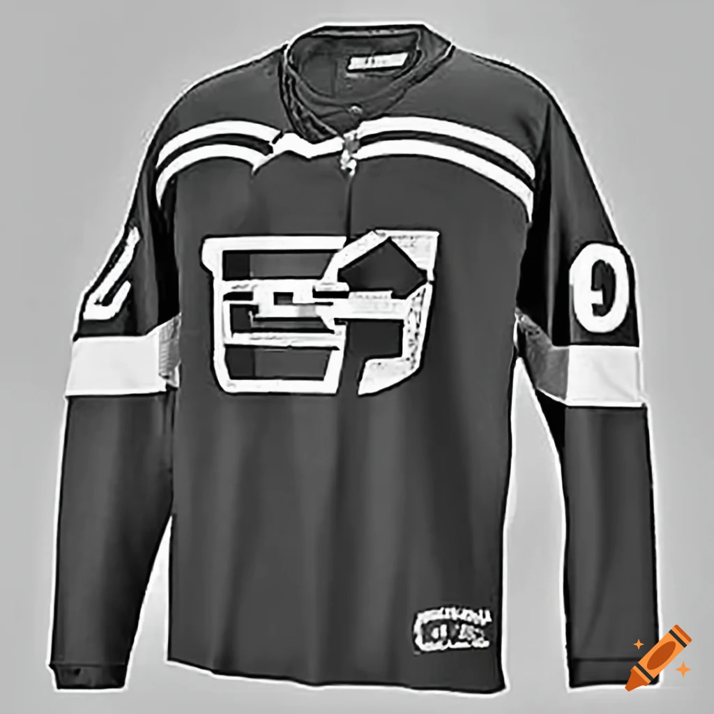 black and white ice hockey uniform with Ulinex logo