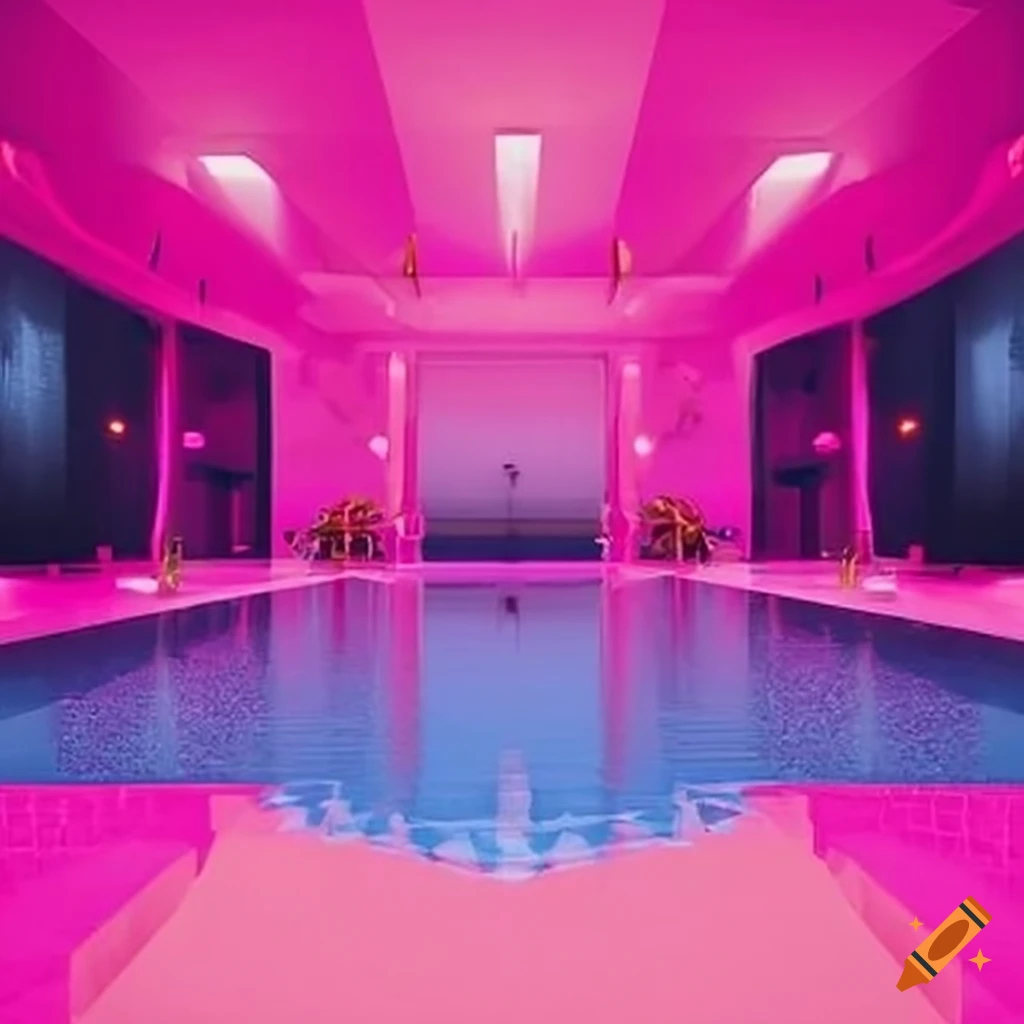 sleek pink city pool with diamond decorations