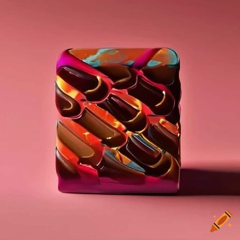 flame-shaped chocolate box with red and orange gradient