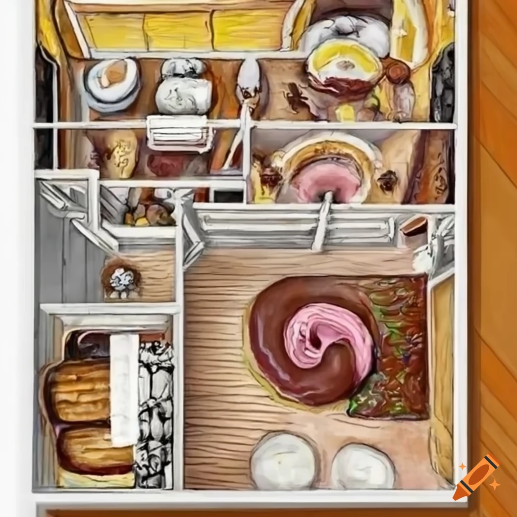 floor plan for donut shop with room names