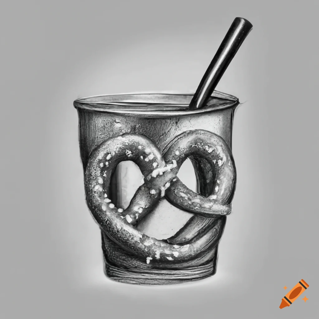 Pretzel with traditional uruguayan mate drink on Craiyon