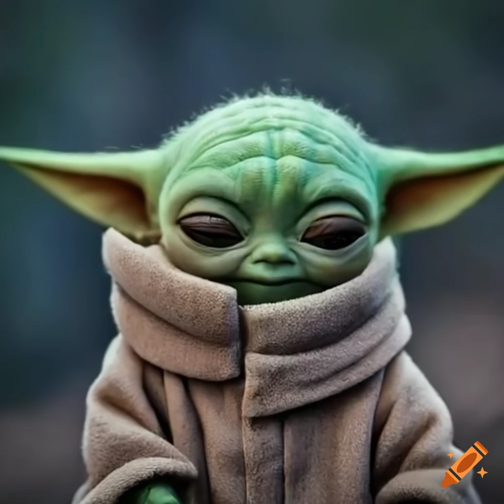 Baby yoda meditating on Craiyon