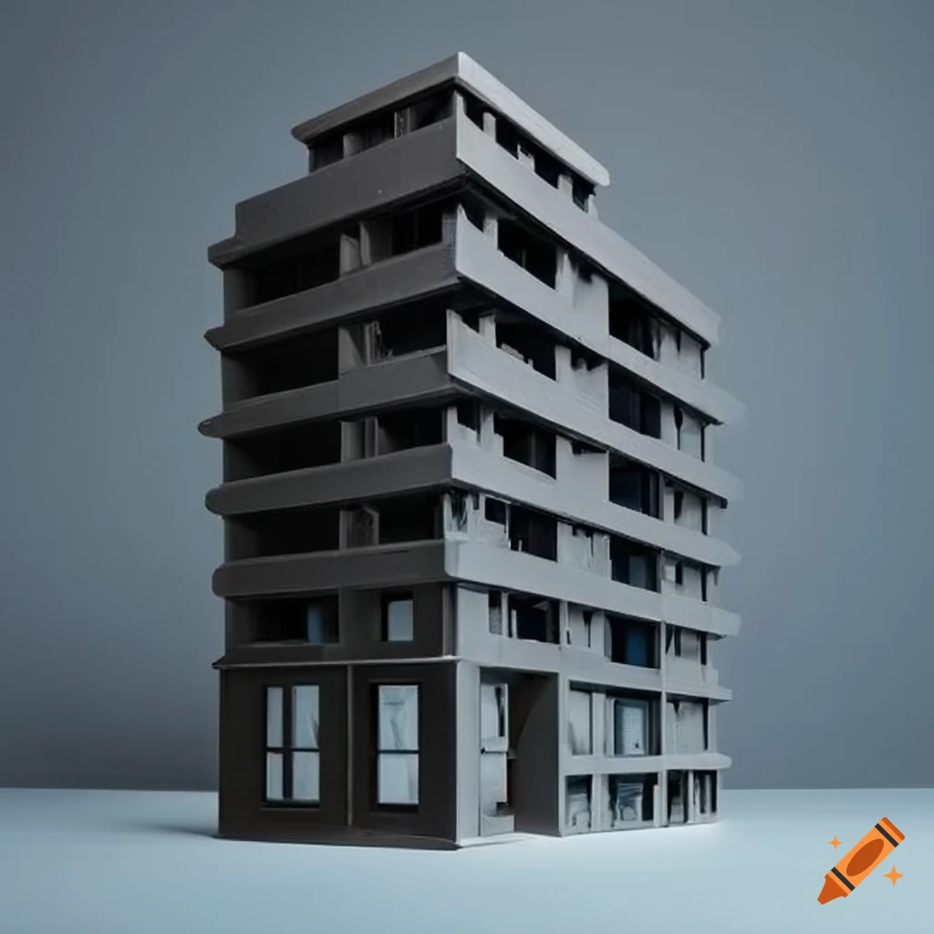 architectural model of a two-story building
